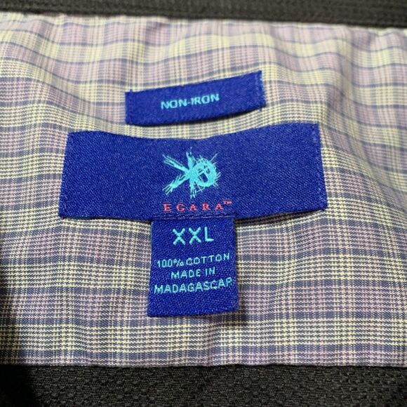 EGARA Men’s Long Sleeve Button Down Non-Iron 100% Cotton Shirt Size XXL #520 - Picture 3 of 8